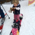 James on my snowboard